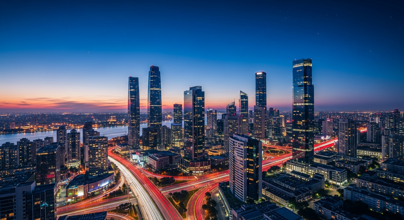 City skyline time-lapse