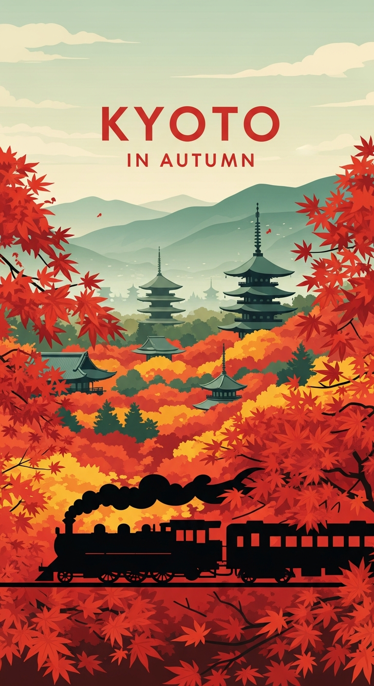Kyoto travel poster