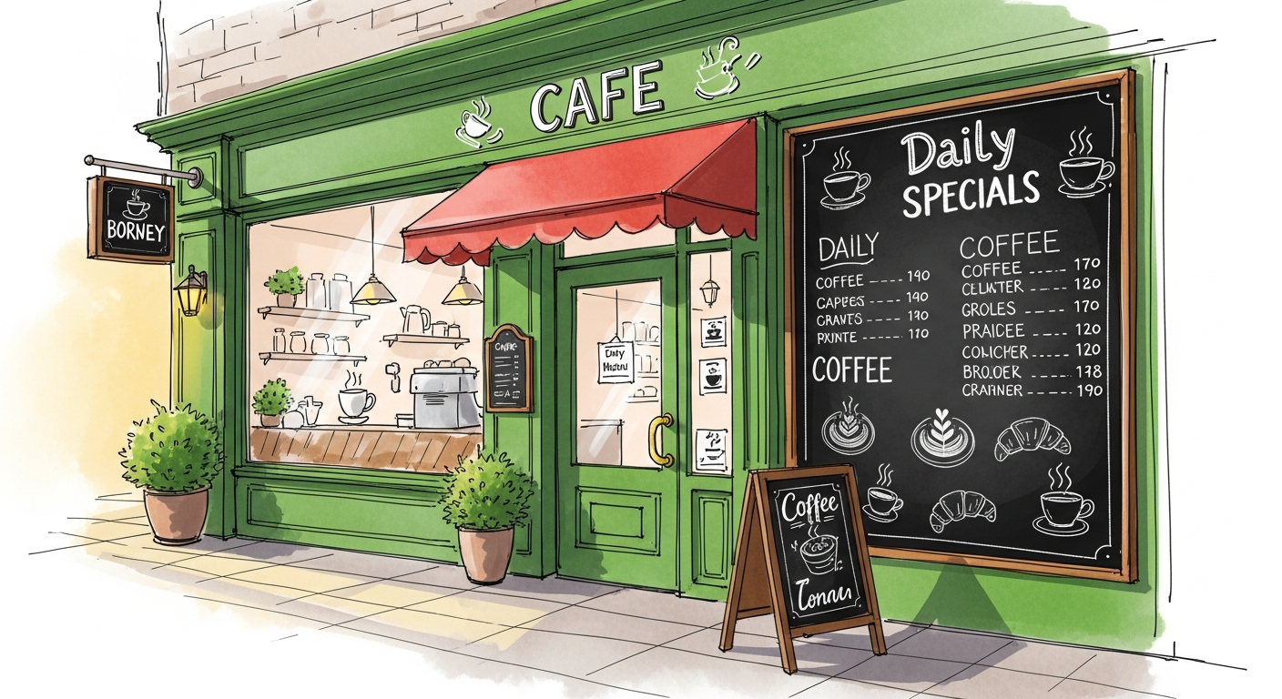 Cafe branding sketch