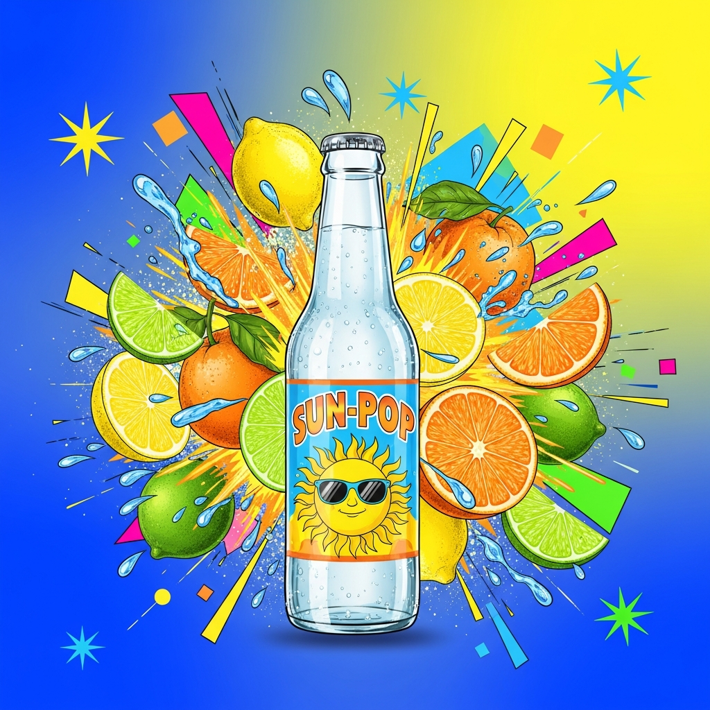 Retro fruit soda ad